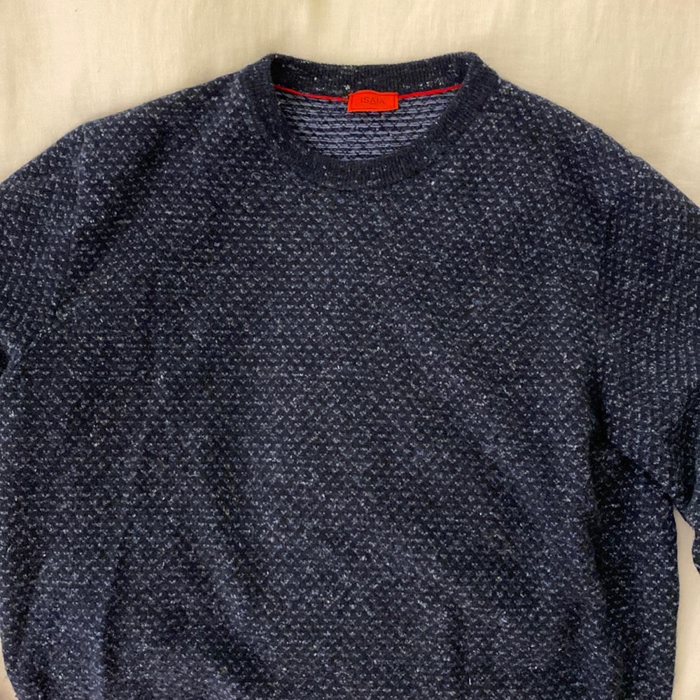 Isaia blue cashmere sweater medium